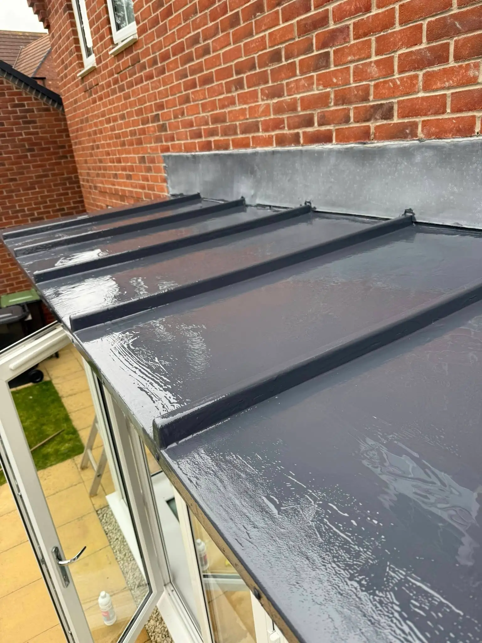 Freshly finished flat roof detail